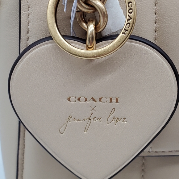 💗3 Piece Coach x Jennifer Lopez Set Marlie Satchel, NYC Wristlet & Bag Charm - Picture 16 of 16